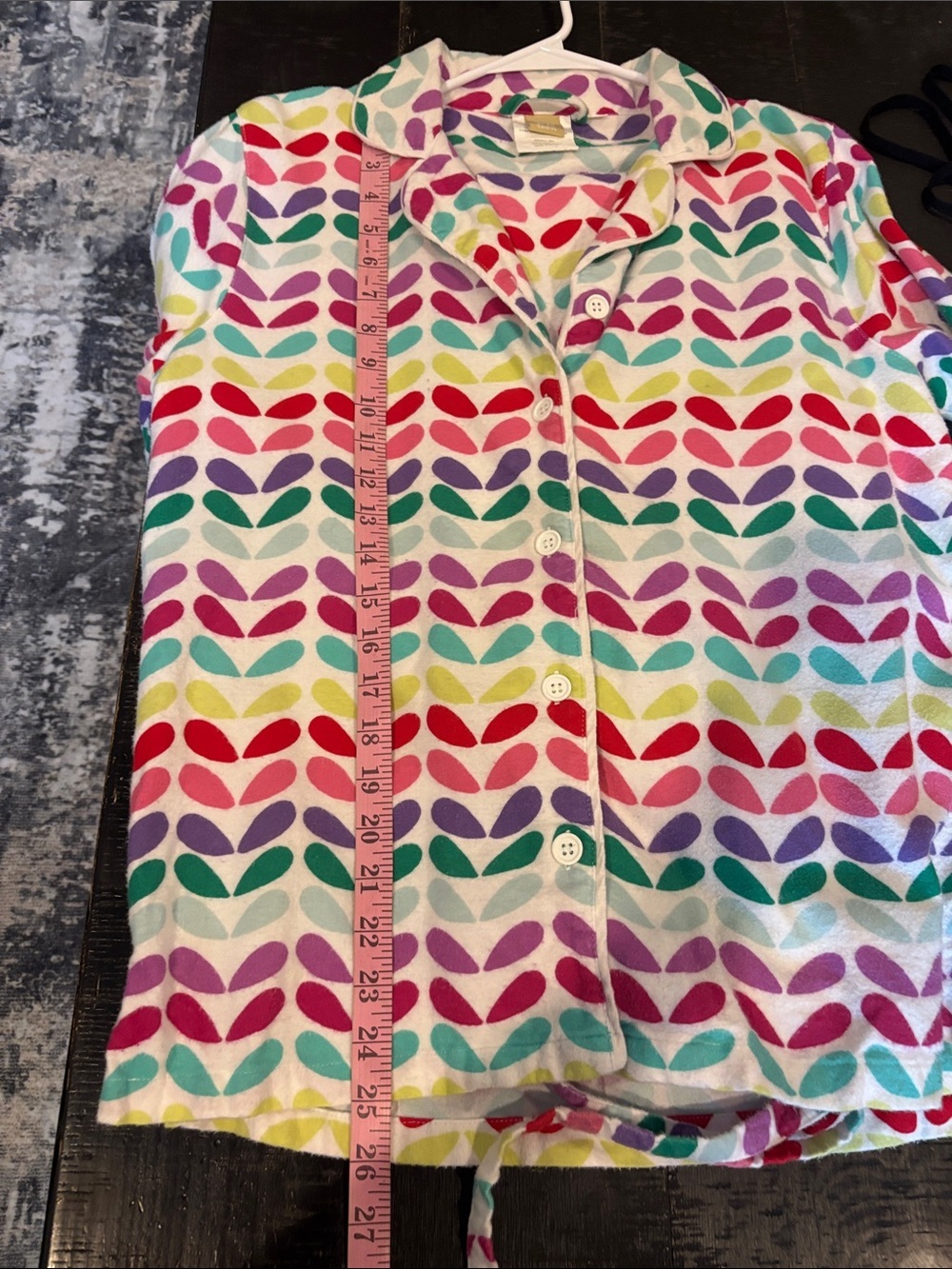 Pottery Barn Teen Colorful Patterned Button-Up Top & Pants Pajama Set Small - Picture 5 of 8